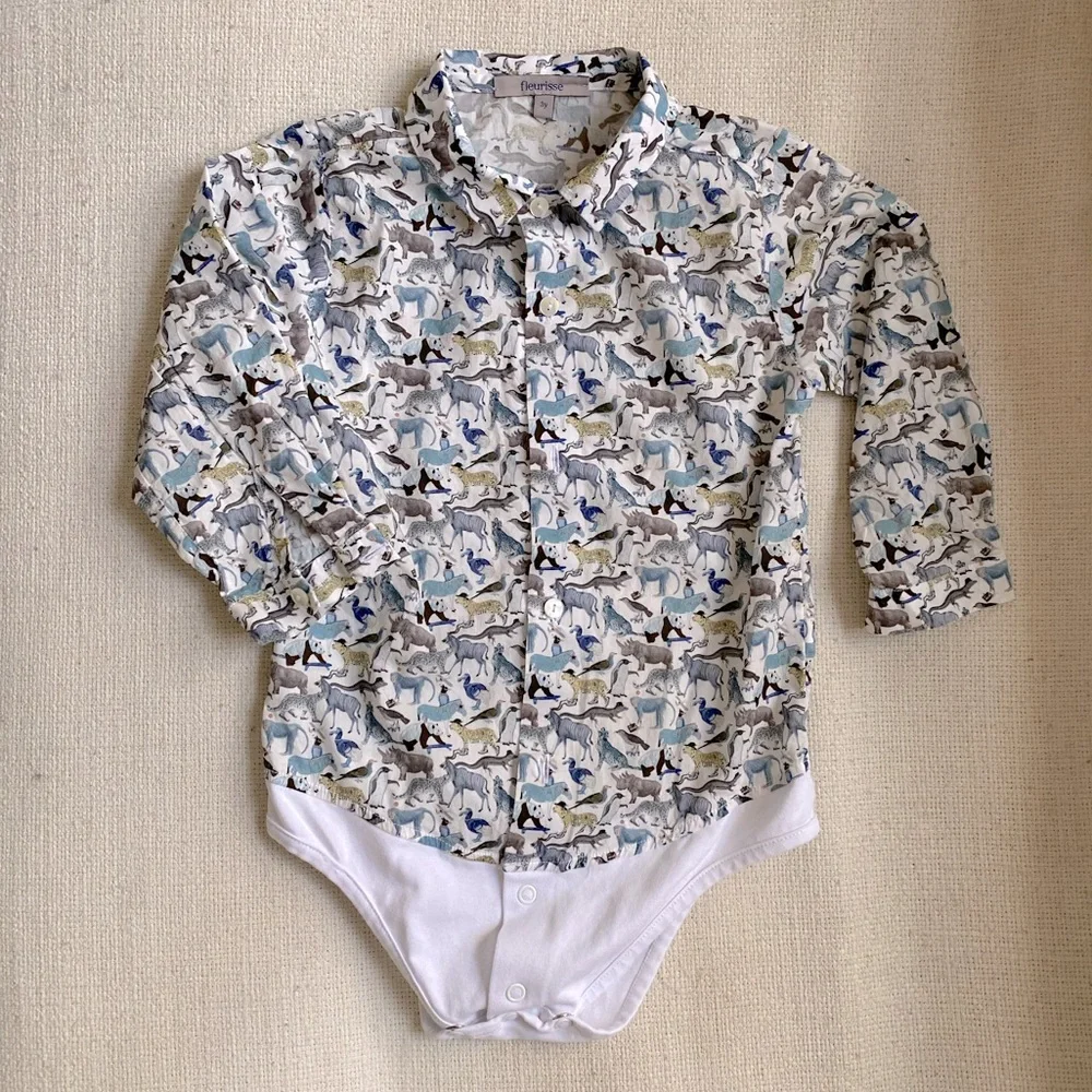 Animal Liberty print onesie shirt, sz 3y - Picture 1 of 5